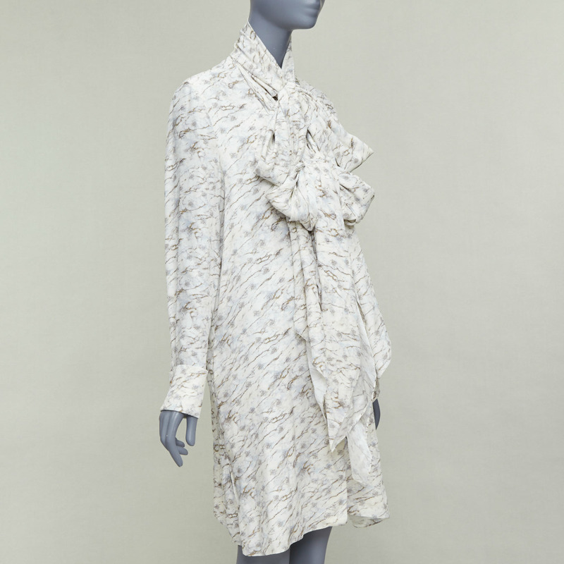 FENDI FF Karligraphy off white monogram marble print midi dress IT42 M-2