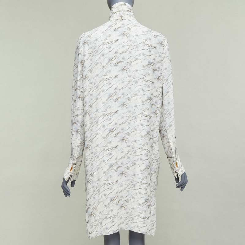 FENDI FF Karligraphy off white monogram marble print midi dress IT42 M-4