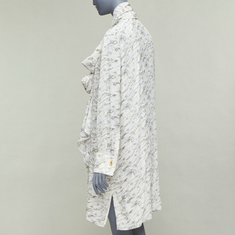 FENDI FF Karligraphy off white monogram marble print midi dress IT42 M-5