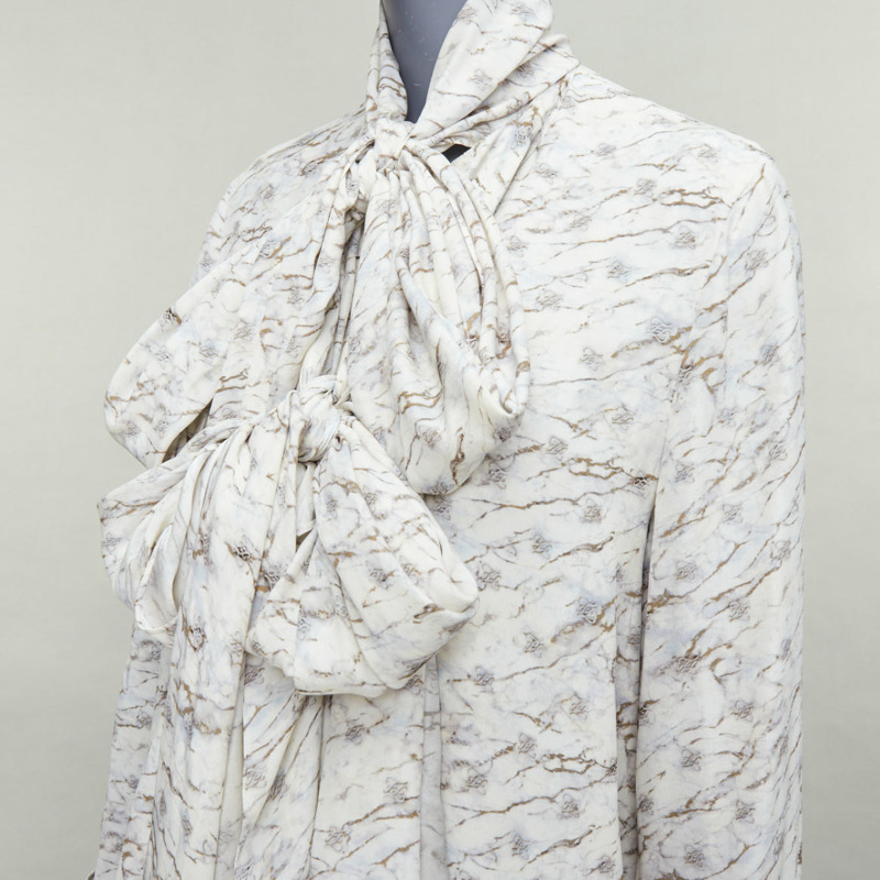 FENDI FF Karligraphy off white monogram marble print midi dress IT42 M-6