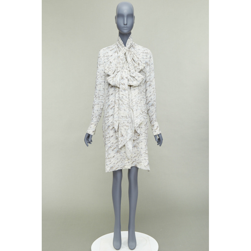FENDI FF Karligraphy off white monogram marble print midi dress IT42 M-8