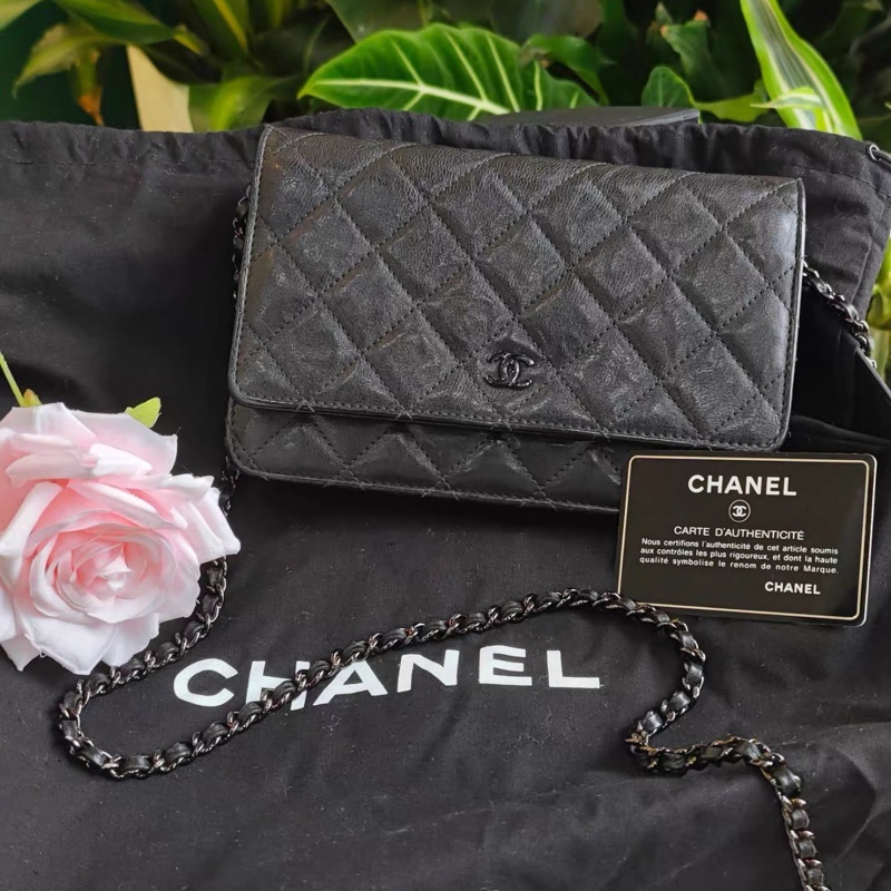 Chanel • 稀有 So Black 牛皮 Woc 鏈條包 🖤-0