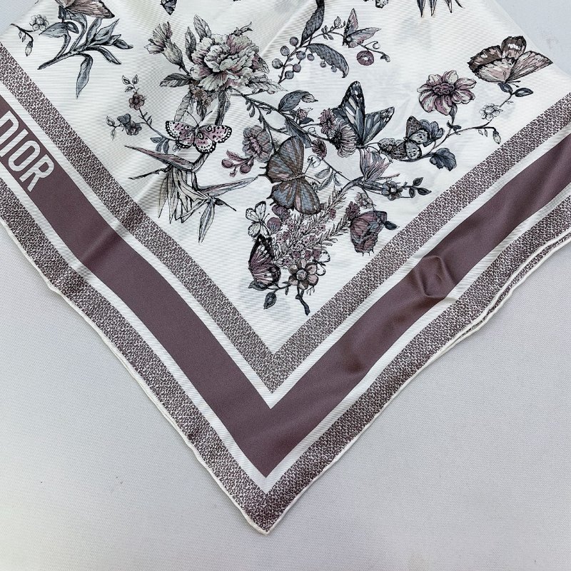 DIOR 全新桑蠶絲蝴蝶印花雙面絲巾-5