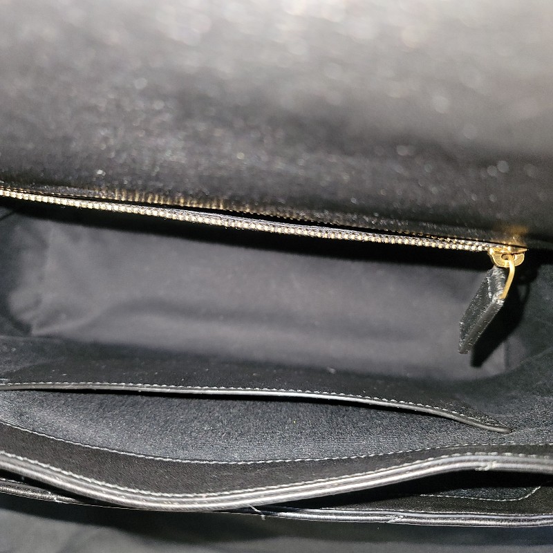 YSL NIKI黑色中號牛皮金鏈肩背斜背包-7