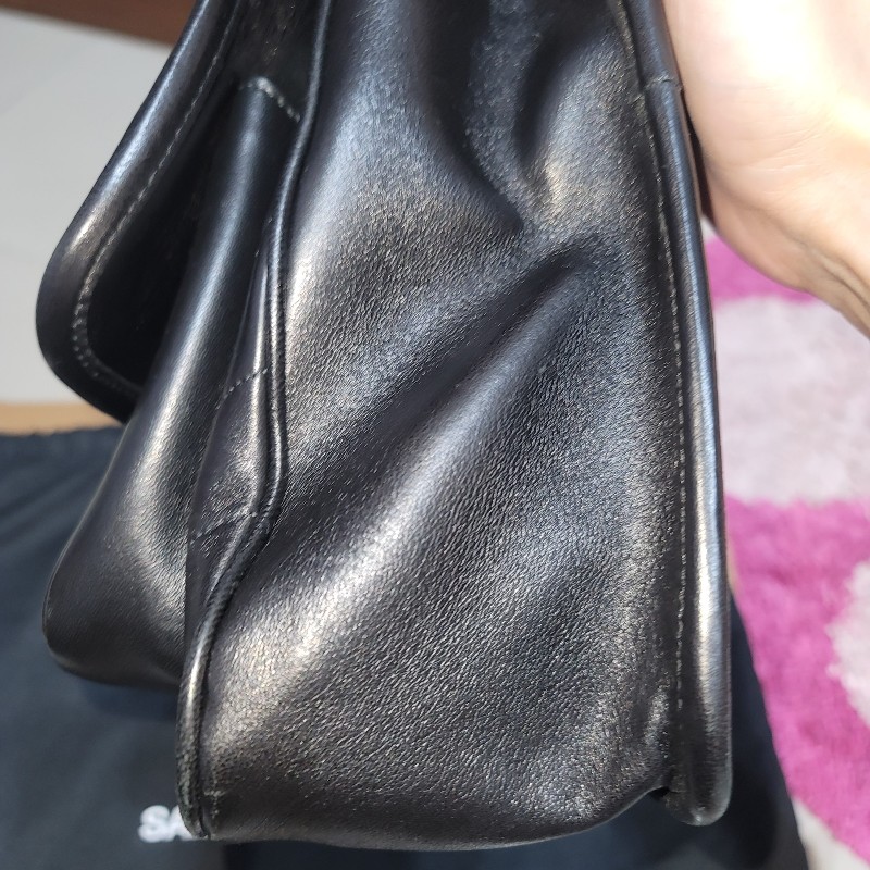 YSL NIKI黑色中號牛皮金鏈肩背斜背包-11
