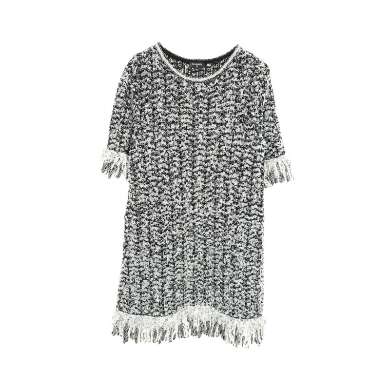 CHANEL 洋裝 短袖 P58967K07720 棉絲 黑白 二手 女款 #34 CC-0