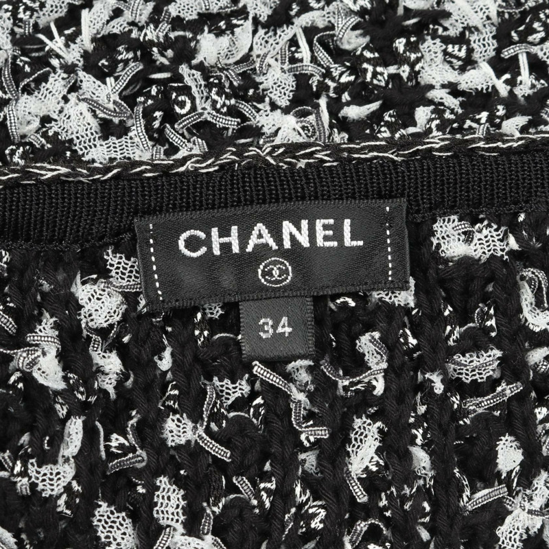 CHANEL 洋裝 短袖 P58967K07720 棉絲 黑白 二手 女款 #34 CC-2