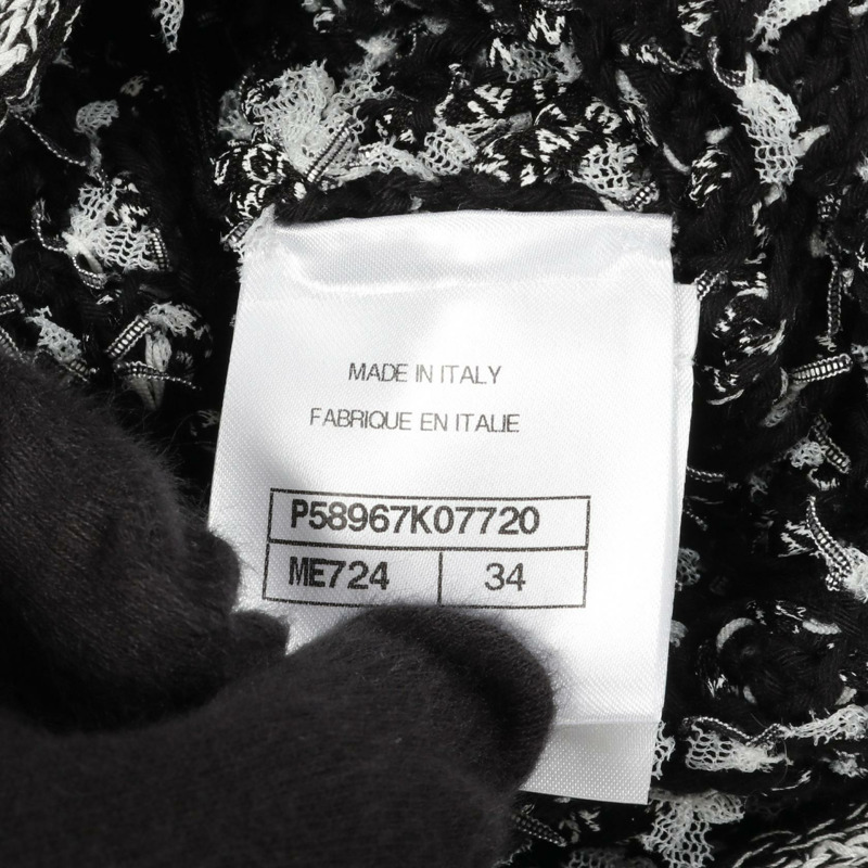 CHANEL 洋裝 短袖 P58967K07720 棉絲 黑白 二手 女款 #34 CC-4