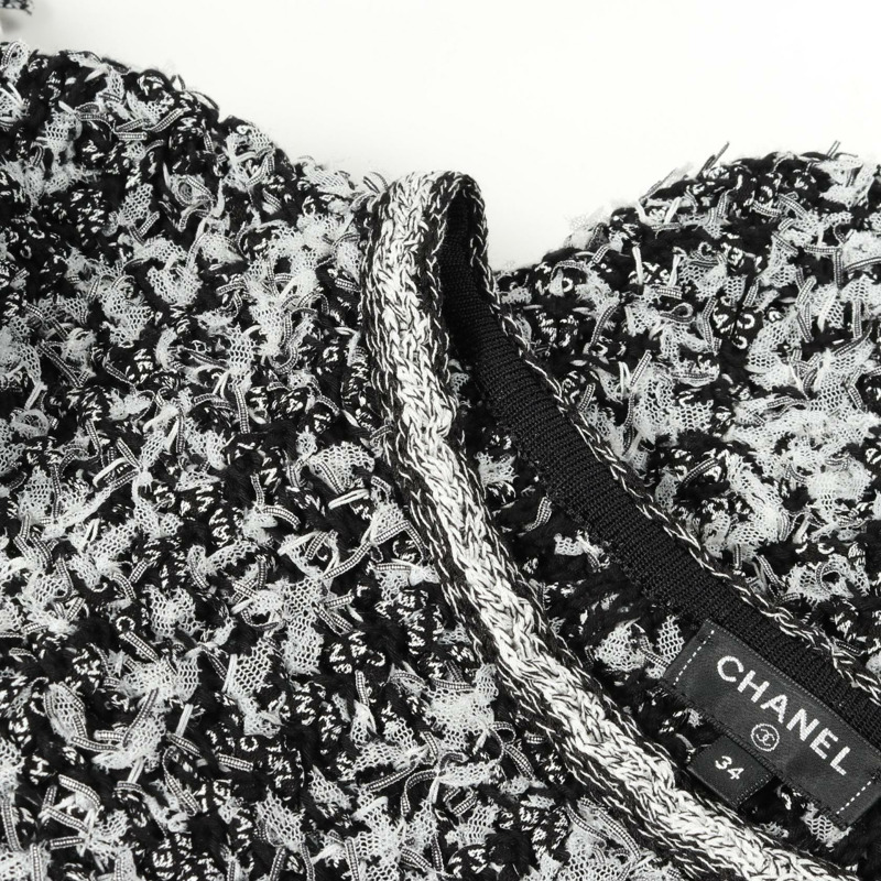 CHANEL 洋裝 短袖 P58967K07720 棉絲 黑白 二手 女款 #34 CC-5
