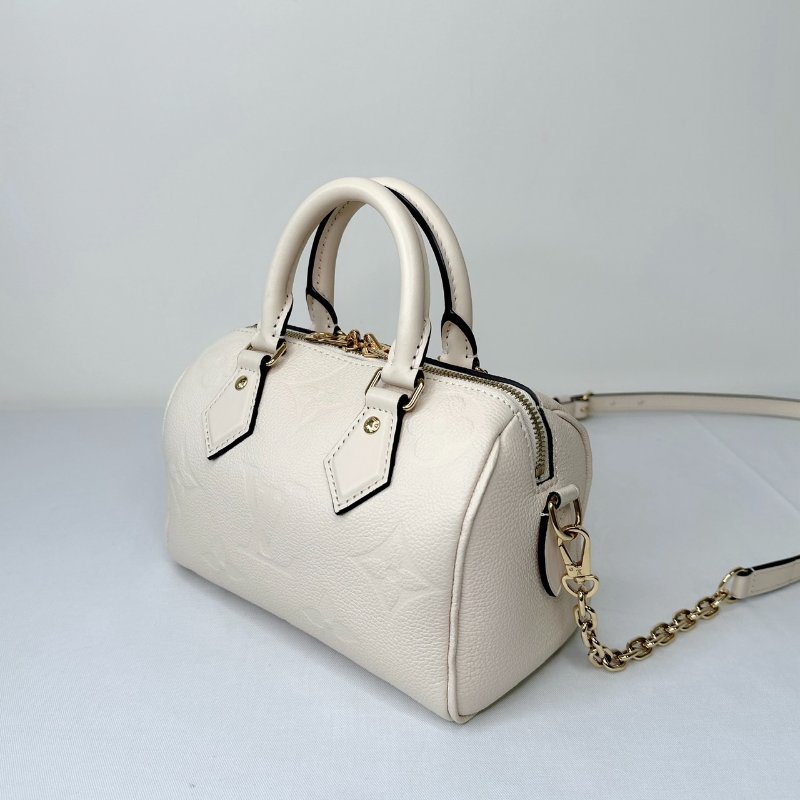 LV 奶油白全皮革壓紋Speedy 20-2