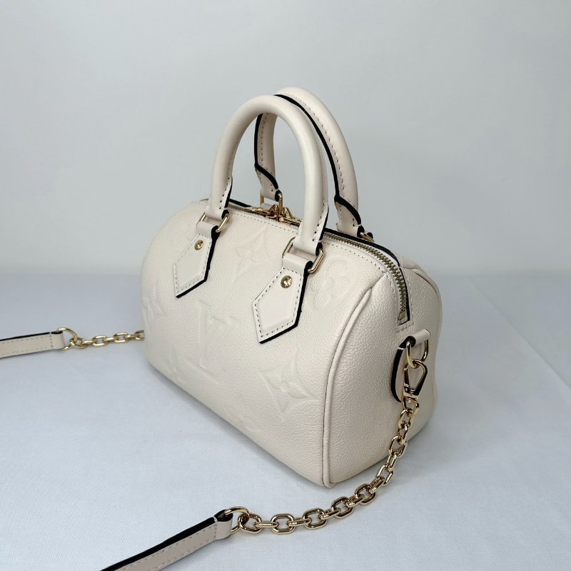 LV 奶油白全皮革壓紋Speedy 20-4