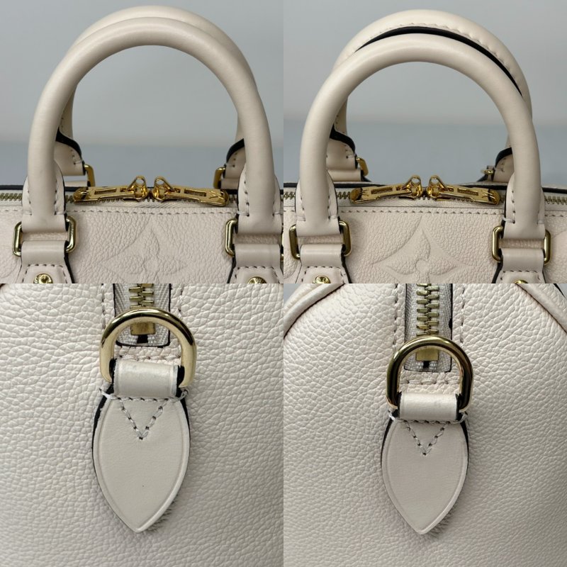 LV 奶油白全皮革壓紋Speedy 20-8