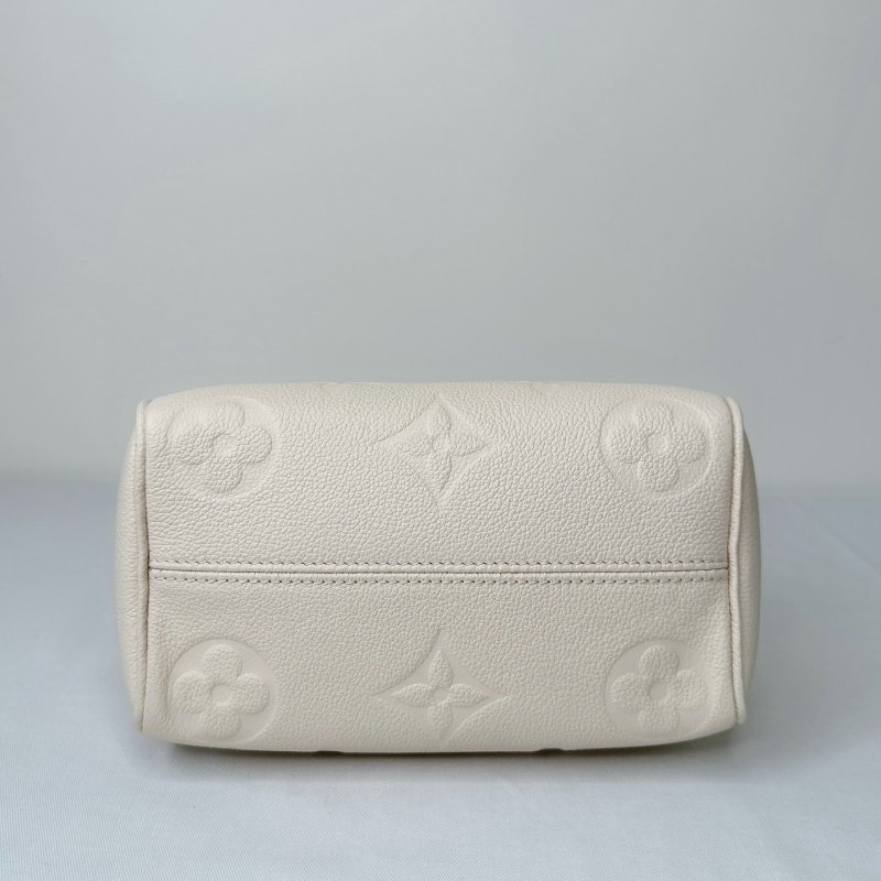 LV 奶油白全皮革壓紋Speedy 20-10