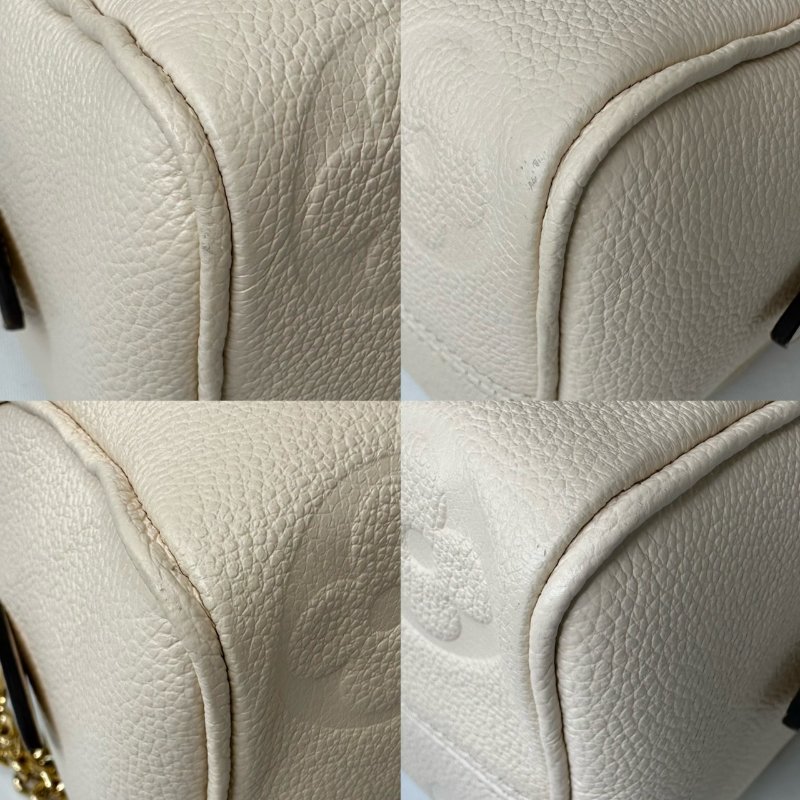 LV 奶油白全皮革壓紋Speedy 20-11