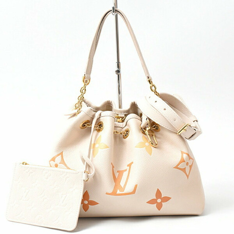 路易威登女 Monogram Empreinte LV 夏季套裝手提包單肩包米色 M46545