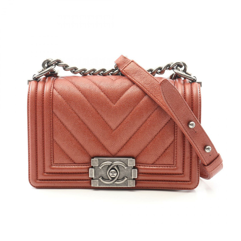 CHANEL Boy Chanel 小號 V 字形 V 形針腳鏈條單肩包 A67085 小牛皮 BR-0