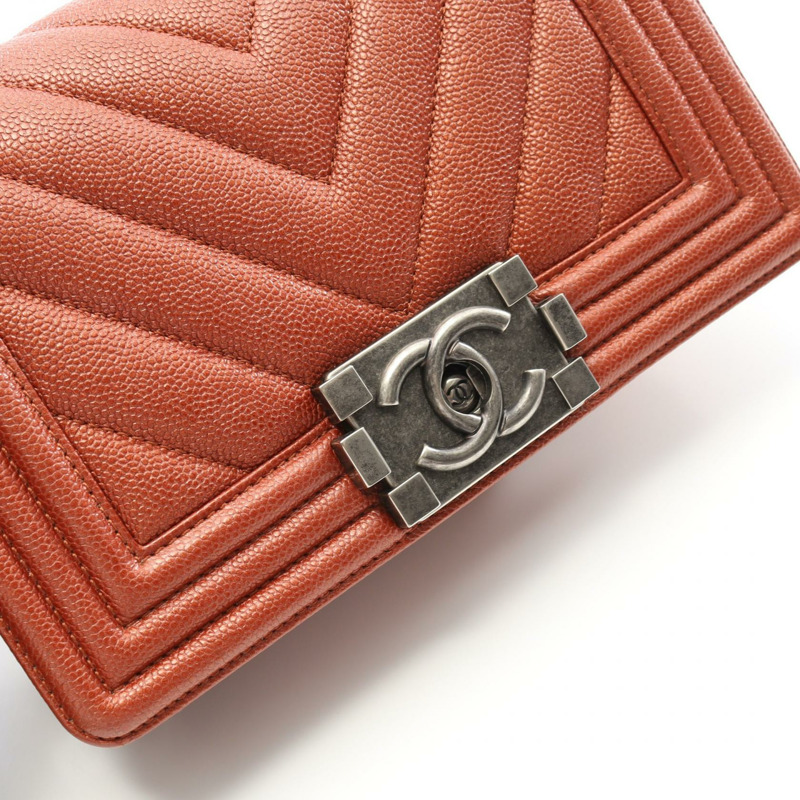 CHANEL Boy Chanel 小號 V 字形 V 形針腳鏈條單肩包 A67085 小牛皮 BR-7