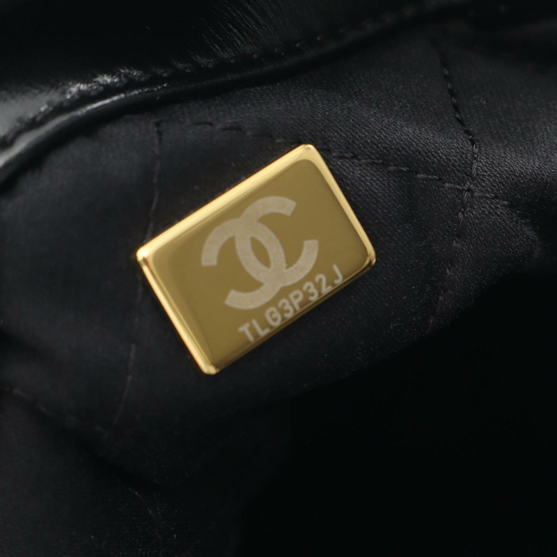 CHANEL chanel 22 鏈條背包 AS3859 皮革 黑白 二手 GHW-4