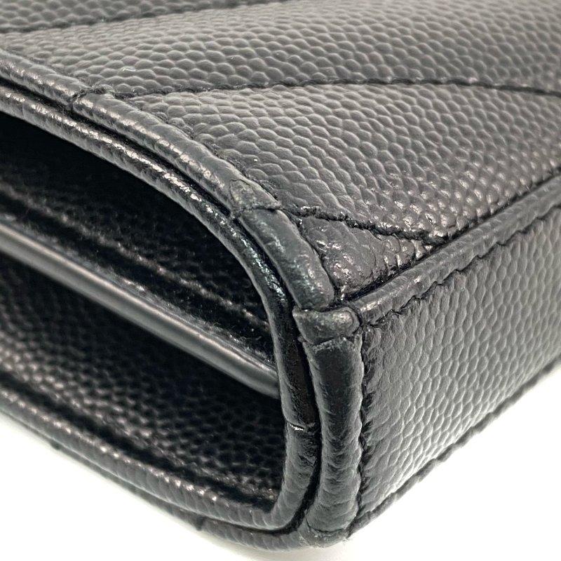 △ Saint Laurent 聖羅蘭 Black Caviar Skin Gold Tone Metal Wallet On Chain 黑色粒紋小牛皮金色金屬鎖鏈銀包 - 257011754-7