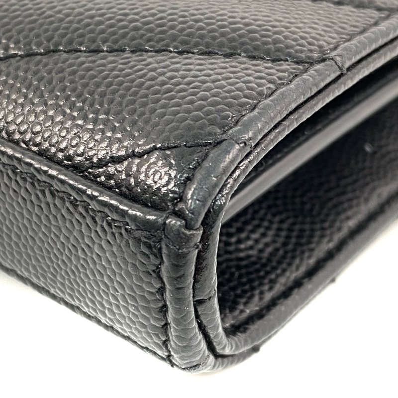 △ Saint Laurent 聖羅蘭 Black Caviar Skin Gold Tone Metal Wallet On Chain 黑色粒紋小牛皮金色金屬鎖鏈銀包 - 257011754-8