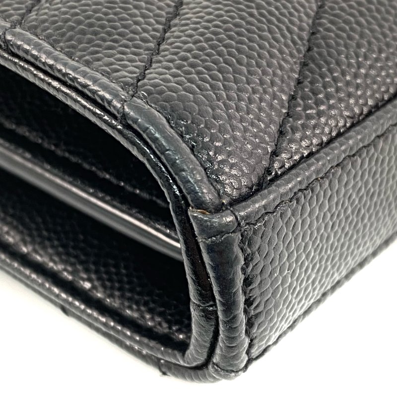 △ Saint Laurent 聖羅蘭 Black Caviar Skin Gold Tone Metal Wallet On Chain 黑色粒紋小牛皮金色金屬鎖鏈銀包 - 257011754-9