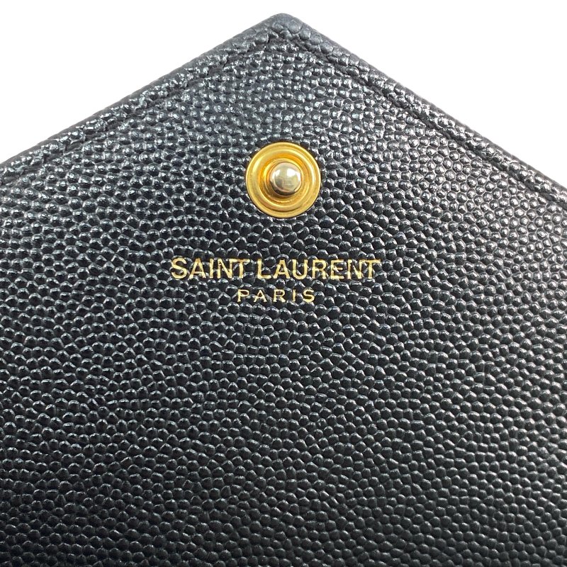 △ Saint Laurent 聖羅蘭 Black Caviar Skin Gold Tone Metal Wallet On Chain 黑色粒紋小牛皮金色金屬鎖鏈銀包 - 257011754-12