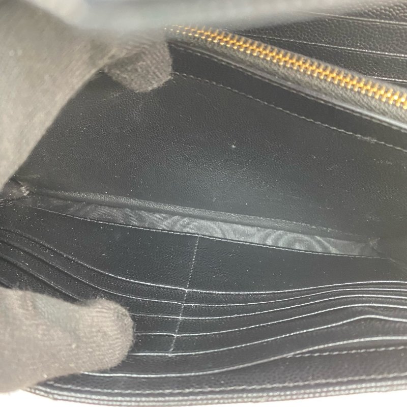 △ Saint Laurent 聖羅蘭 Black Caviar Skin Gold Tone Metal Wallet On Chain 黑色粒紋小牛皮金色金屬鎖鏈銀包 - 257011754-15