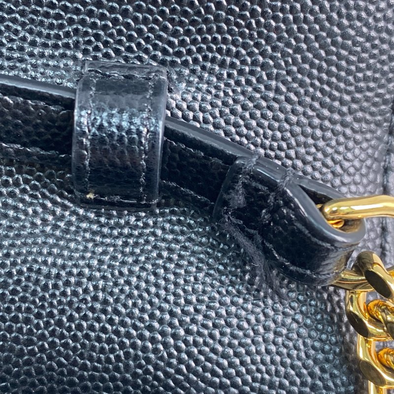 △ Saint Laurent 聖羅蘭 Black Caviar Skin Gold Tone Metal Wallet On Chain 黑色粒紋小牛皮金色金屬鎖鏈銀包 - 257011754-18