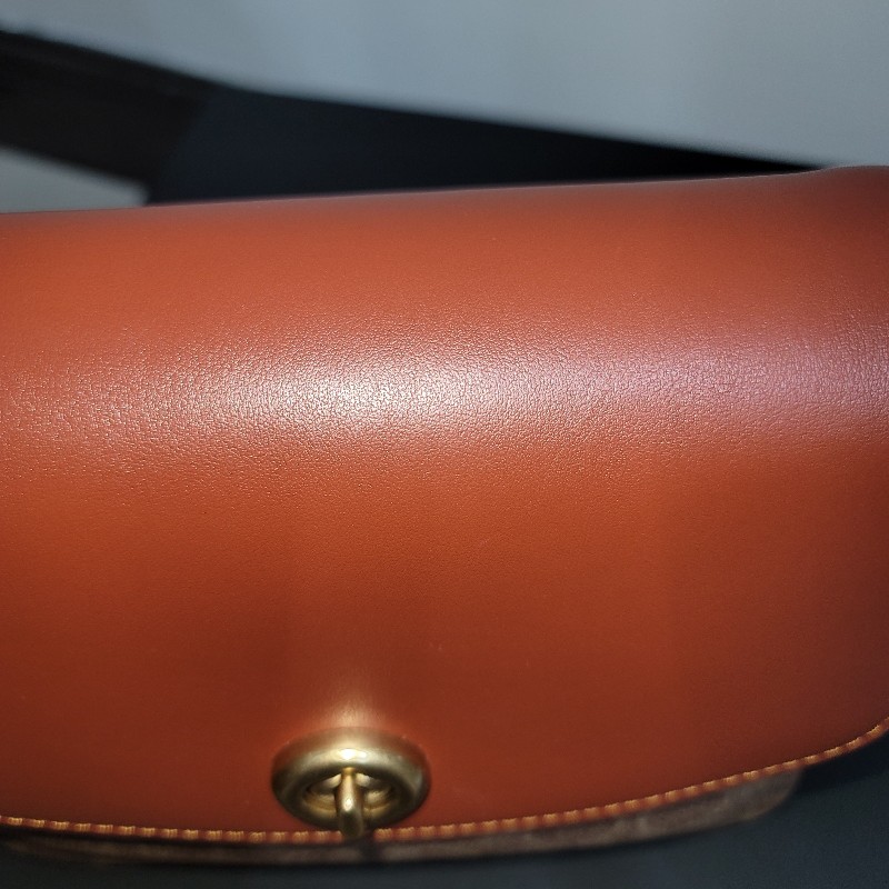 COACH 棕色老花輕巧手提斜背包-7