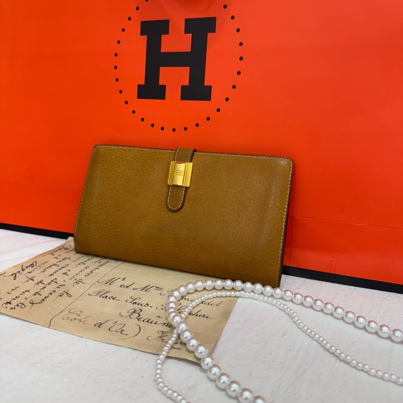 Hermès 駝色長夾-1