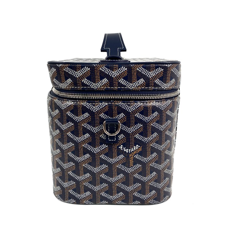 △ Goyard 高雅德 Navy And Brown Coated Canvas Muse Vanity Case 深藍色和啡色塗層帆布化妝袋 - 257012714-2