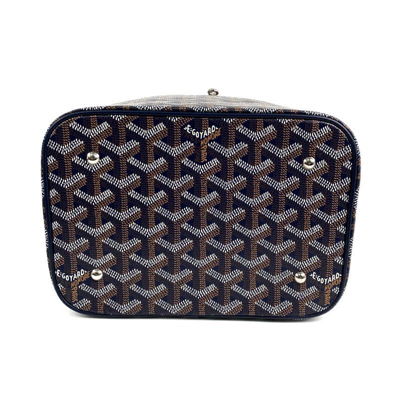 △ Goyard 高雅德 Navy And Brown Coated Canvas Muse Vanity Case 深藍色和啡色塗層帆布化妝袋 - 257012714-4