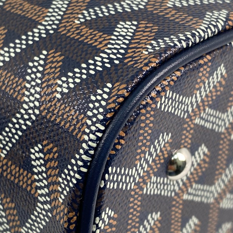 △ Goyard 高雅德 Navy And Brown Coated Canvas Muse Vanity Case 深藍色和啡色塗層帆布化妝袋 - 257012714-7