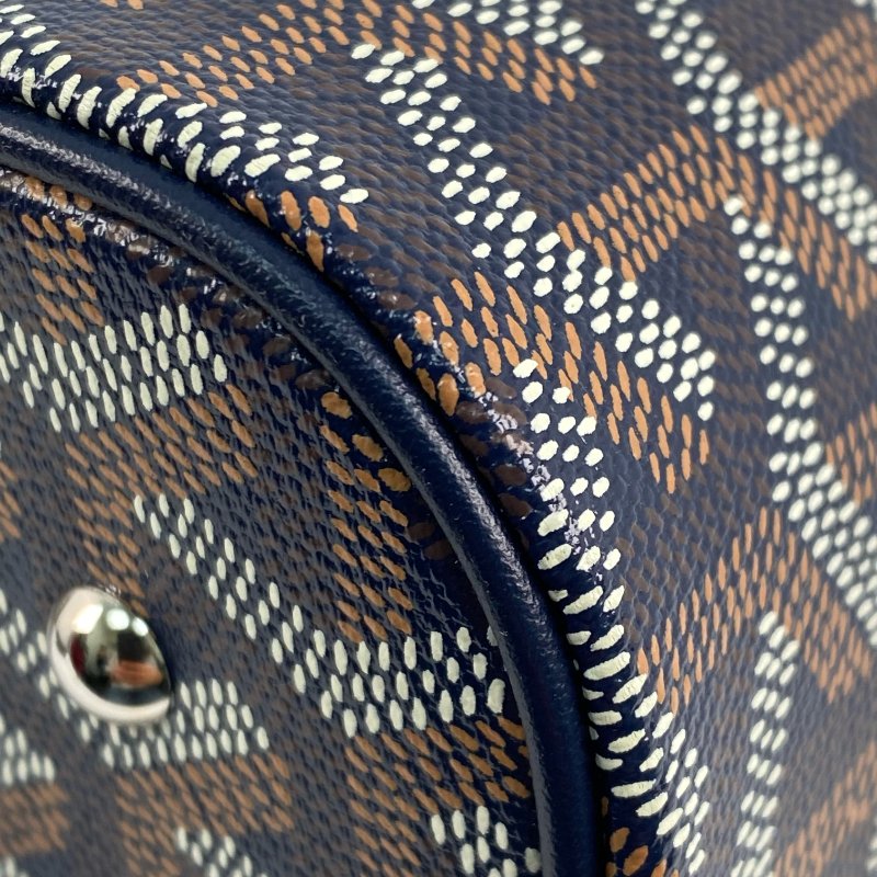 △ Goyard 高雅德 Navy And Brown Coated Canvas Muse Vanity Case 深藍色和啡色塗層帆布化妝袋 - 257012714-8