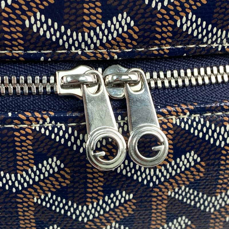 △ Goyard 高雅德 Navy And Brown Coated Canvas Muse Vanity Case 深藍色和啡色塗層帆布化妝袋 - 257012714-11