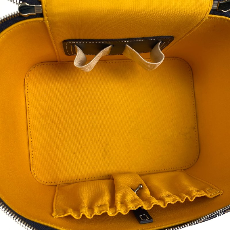 △ Goyard 高雅德 Navy And Brown Coated Canvas Muse Vanity Case 深藍色和啡色塗層帆布化妝袋 - 257012714-13