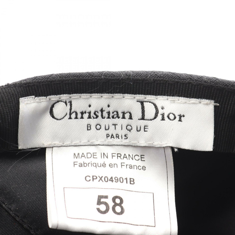 Dior Oblique Galliano 帽子皮革聚酯/棉黑色二手男款-3