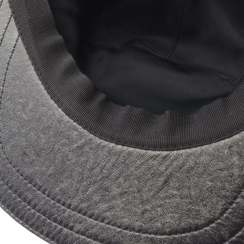 Dior Oblique Galliano 帽子皮革聚酯/棉黑色二手男款-6