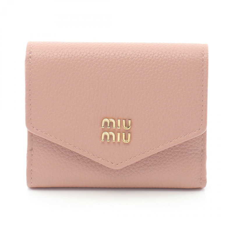 Miu Miu VIT.DAINO 三折皮夾 5MH043AD7TF0615 皮革 粉紅 全新 女款-0