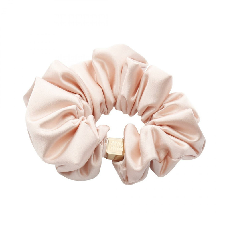 Miu Miu 搭配標誌髮圈 其他時尚商品 5IF186049F0615 鍍金布料 粉紅金 全新 女款-0