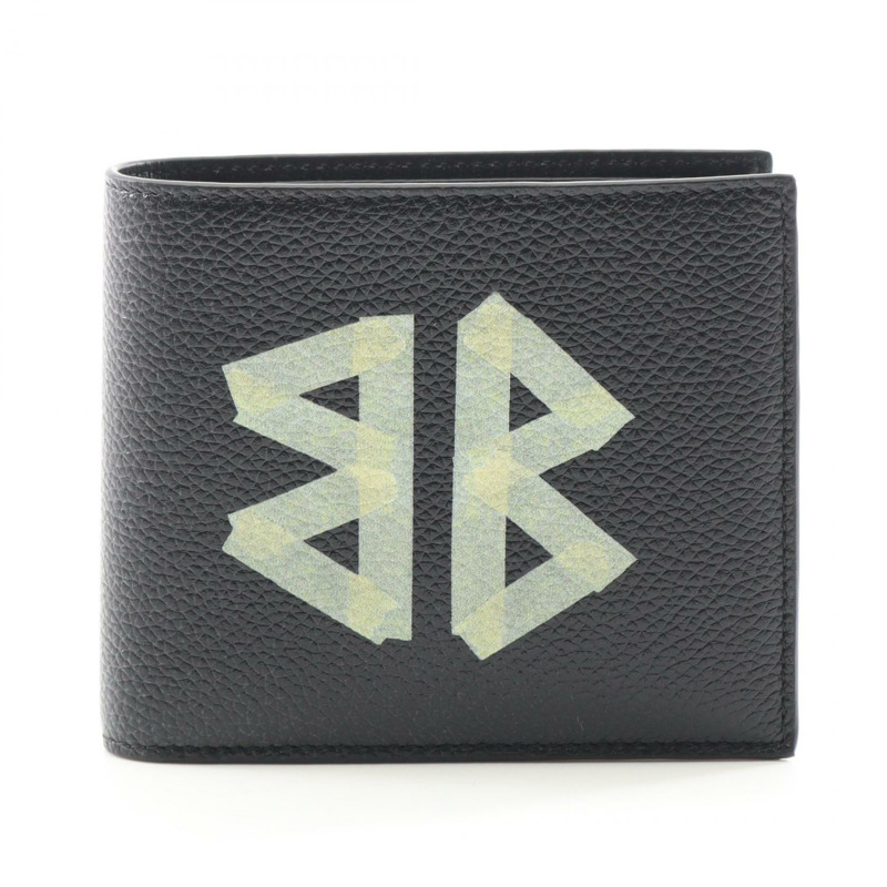 BALENCIAGA 方形零錢包 雙折皮夾 5943152ABKU1000 皮革 黑色 全新 男式-0