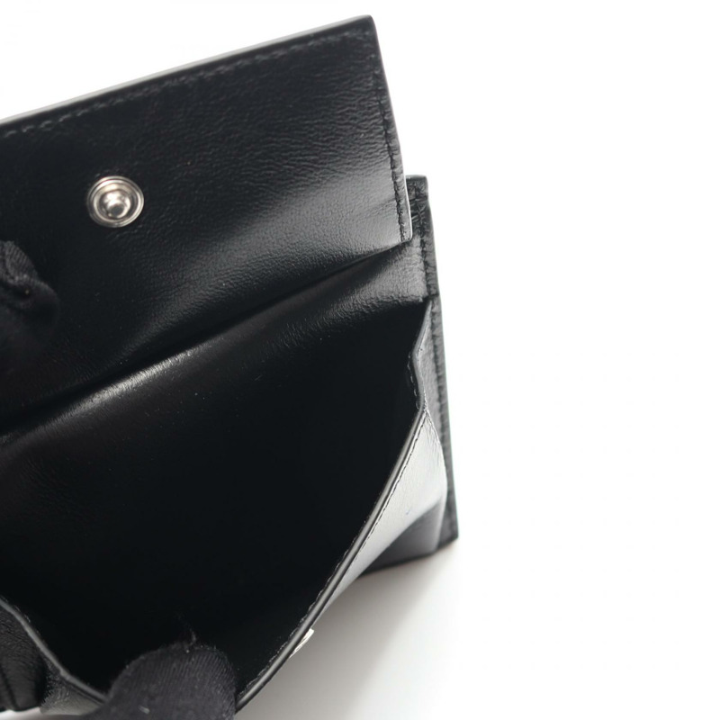 BALENCIAGA 方形零錢包 雙折皮夾 5943152ABKU1000 皮革 黑色 全新 男式-4