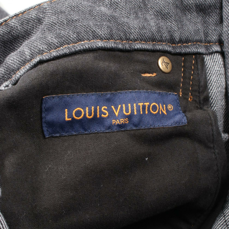 LOUIS VUITTON 字母花牛仔褲 RM232 Y92 HPD92W 棉質灰色多色 Gres 二手男款-2