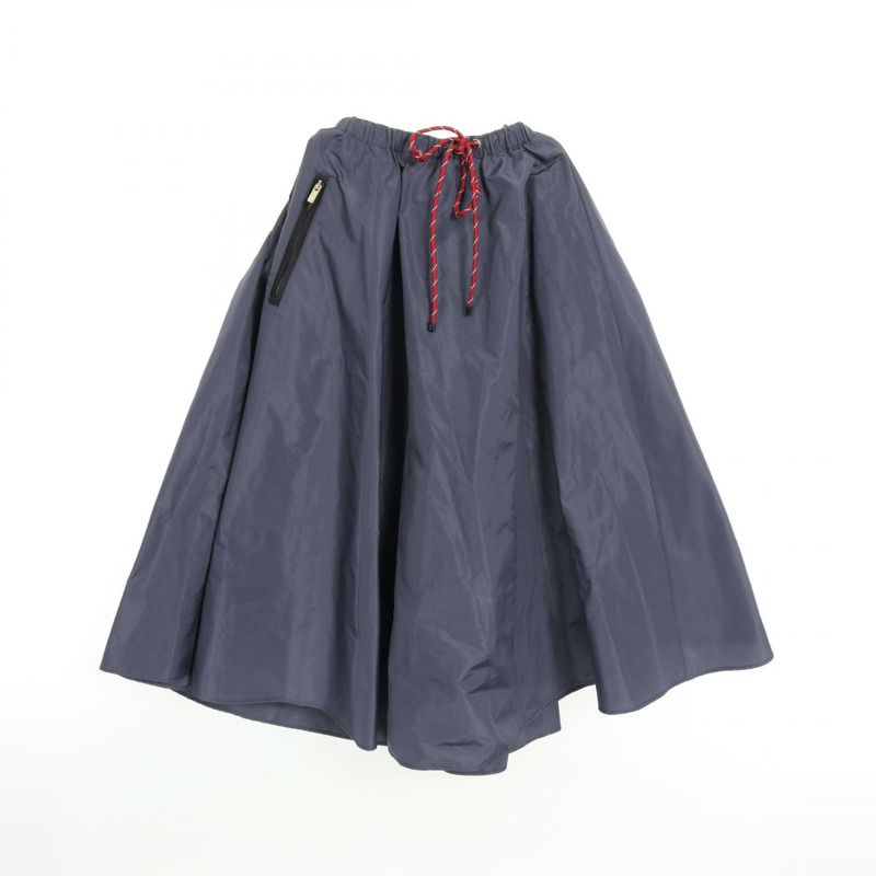 Miu Miu 技術布料中長裙 MG2250 聚酯纖維 海軍藍 #36 二手女裝-0