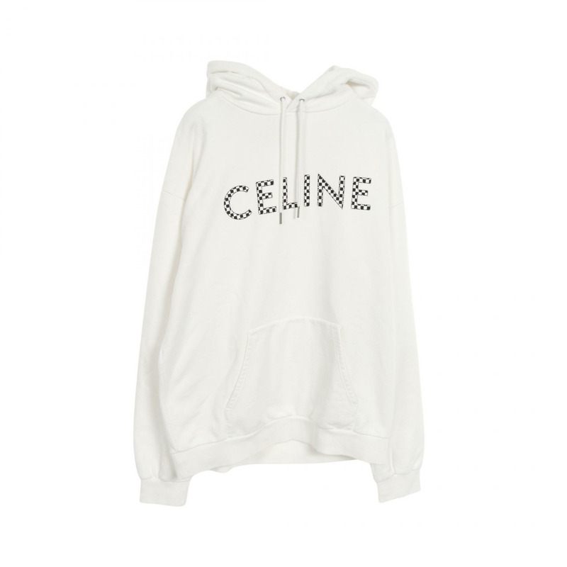 CELINE 寬鬆運動衫 連帽衫 2Y479052H 棉 白色 黑色 二手 男款-0