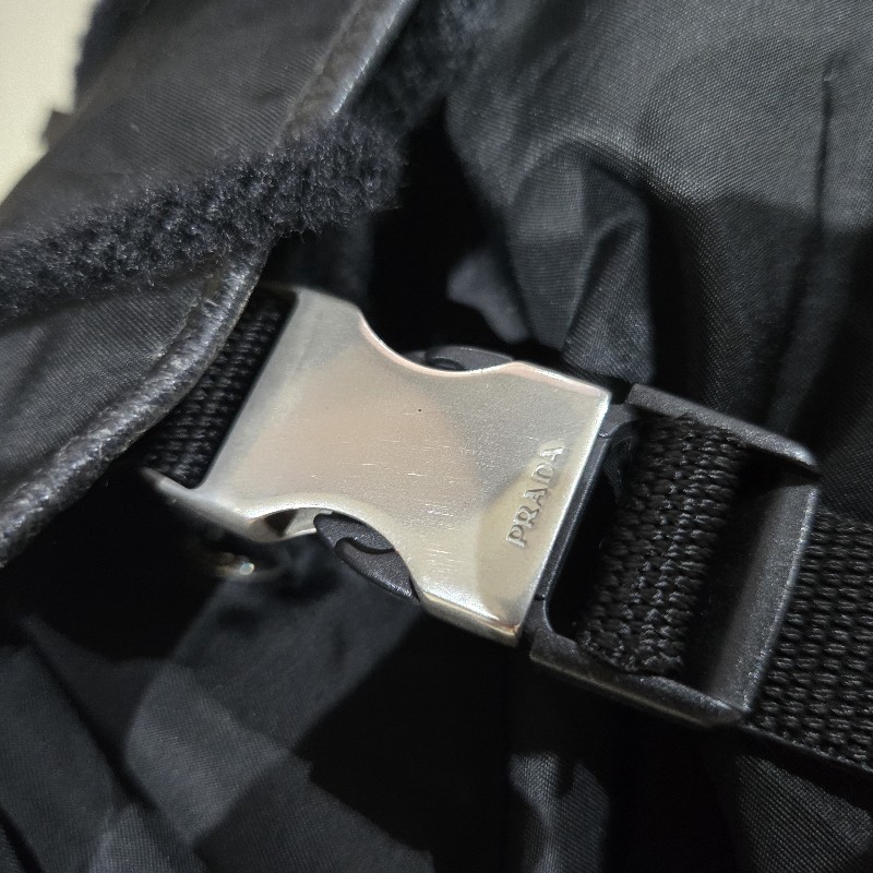 Prada 狀況良好 vintage 尼龍後背包 雙前口袋-18