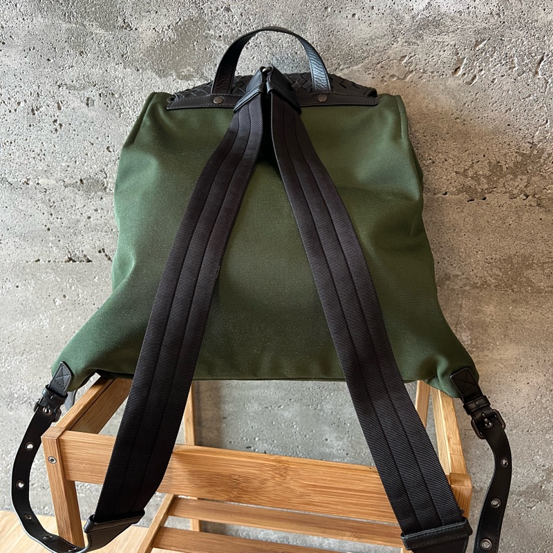 Bottega Veneta 編織皮革尼龍後背包-3