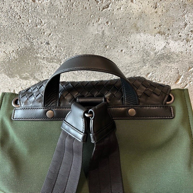 Bottega Veneta 編織皮革尼龍後背包-4