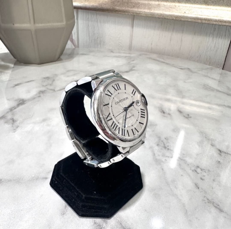 Cartier 精鋼Ballonbleu40mm大型自動上鏈機械腕錶WSBB0040-1