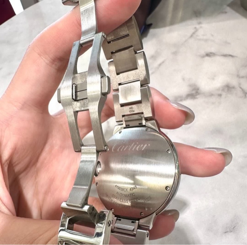 Cartier 精鋼Ballonbleu40mm大型自動上鏈機械腕錶WSBB0040-4